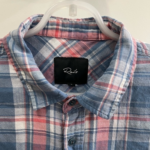 Rails Wyatt Raspberry Tide Button Down Shirt Size L - Picture 3 of 6